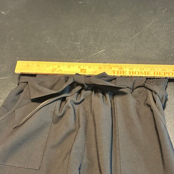 Grace Karin Black High Waist Paperbag Pants Belted NWT Women’s M Work Office - Picture 3 of 7